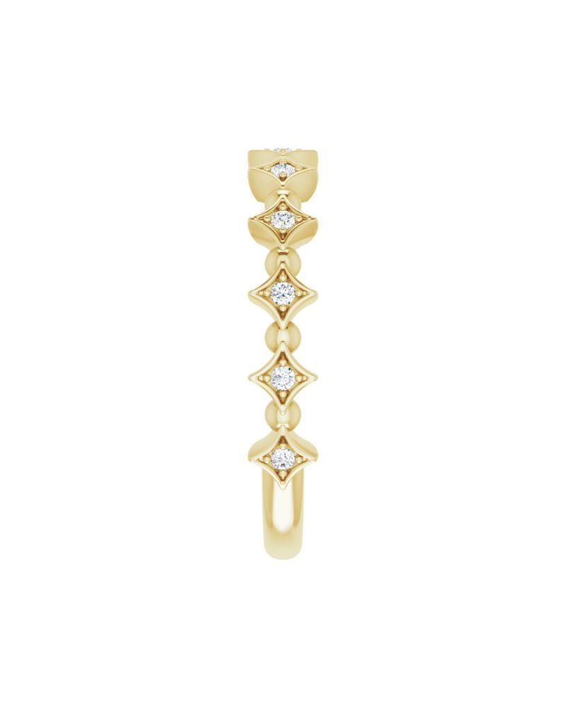 Anel Cravejado Empilhável em Ouro 14k com Diamantes Naturais – Modelo 8