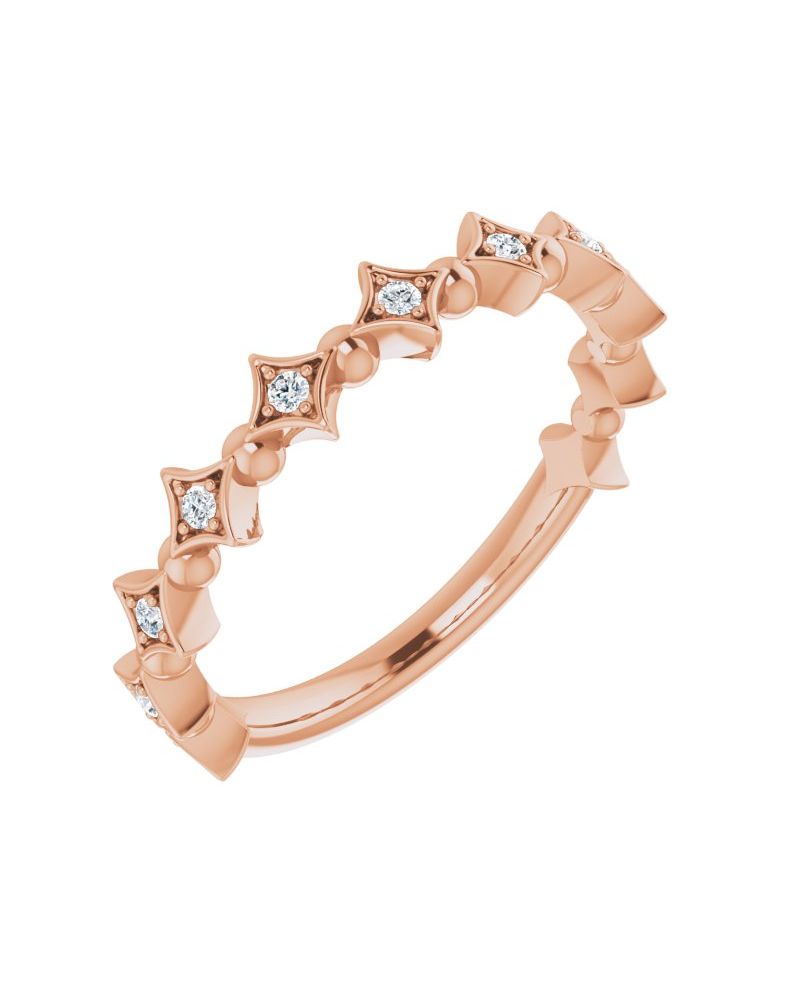 Anel Cravejado Empilhável em Ouro 14k com Diamantes Naturais – Modelo 8
