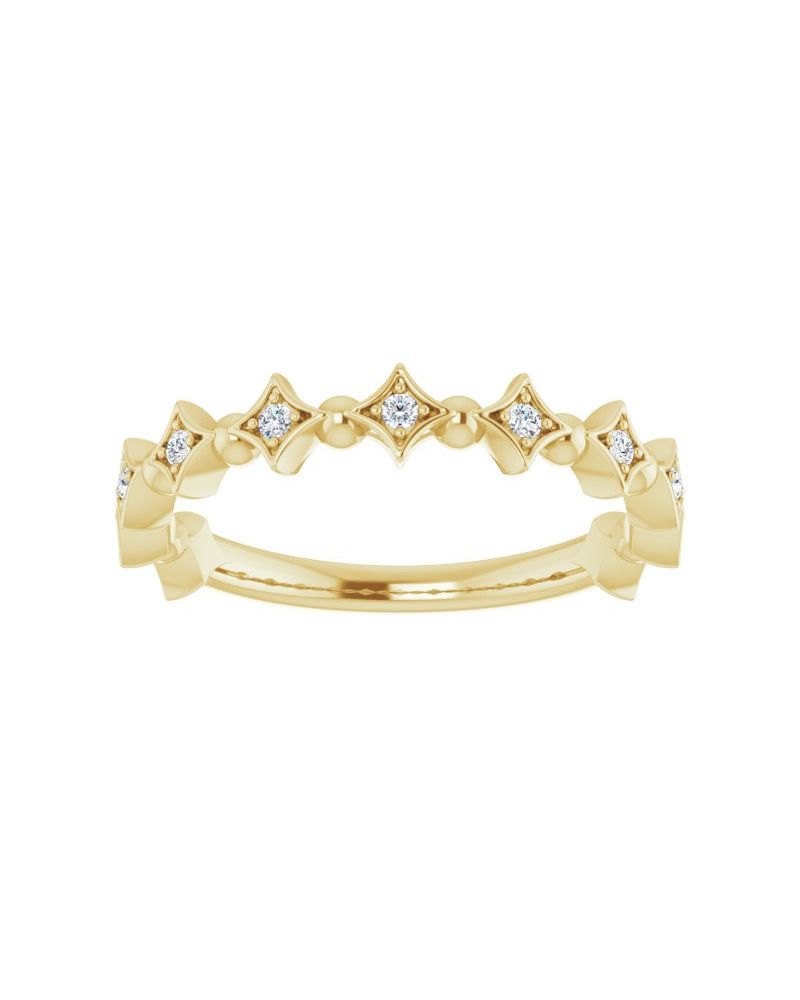 Anel Cravejado Empilhável em Ouro 14k com Diamantes Naturais – Modelo 8
