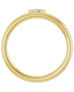 Anel com Cravação Bezel Empilhável em Ouro 14k com Diamantes Naturais
