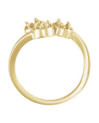Anel Três Pedras Halo em Ouro 14k com Diamantes Naturais
