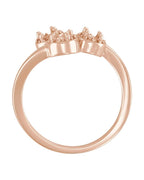 Anel Três Pedras Halo em Ouro 14k com Diamantes Naturais