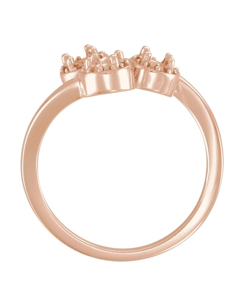 Anel Três Pedras Halo em Ouro 14k com Diamantes Naturais