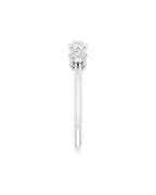 Anel Cinco Pedras com Cravação Bezel em Ouro 14k com Diamantes Naturais