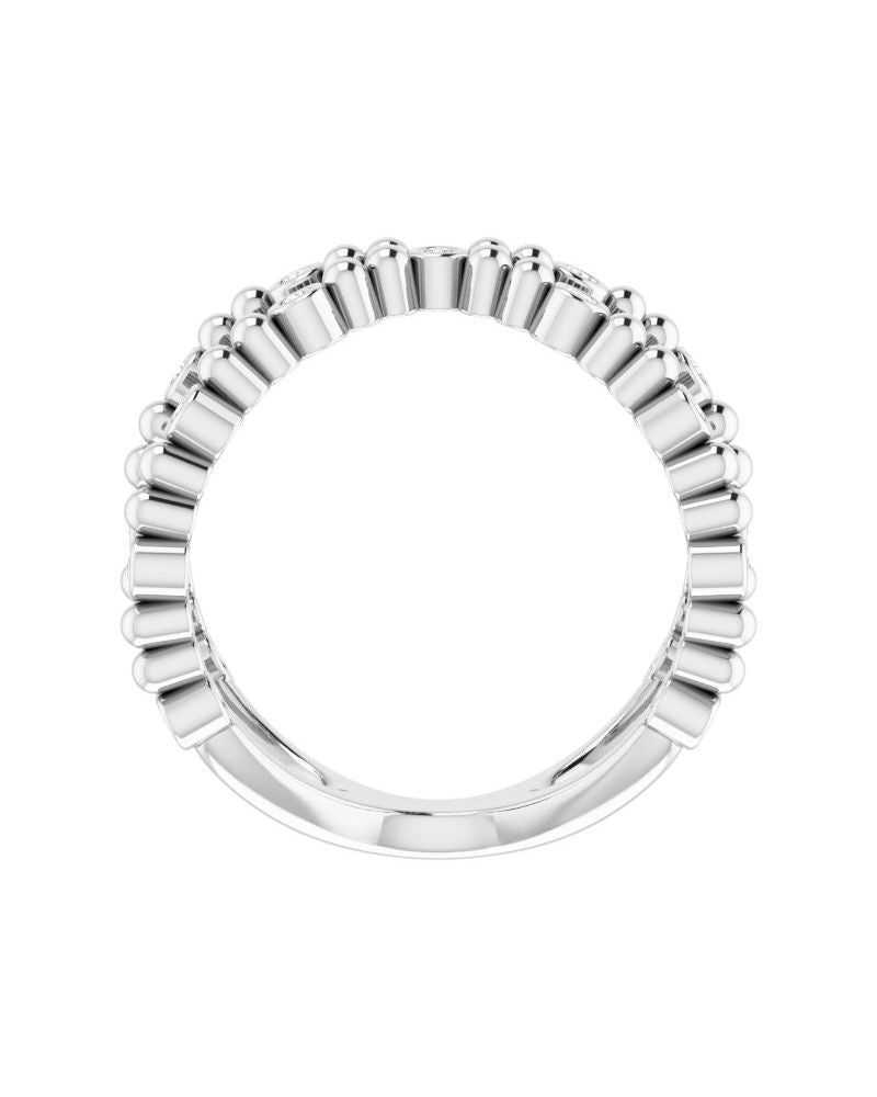 Anel Bolinhas Vazado em Ouro 14k com Diamantes Naturais