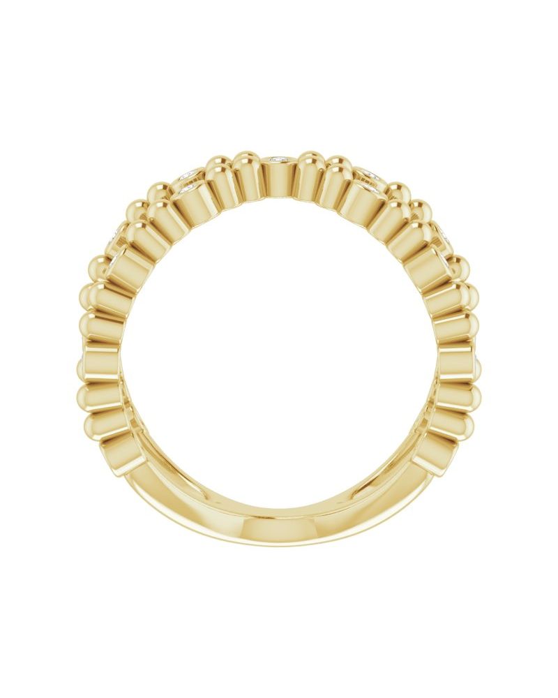Anel Bolinhas Vazado em Ouro 14k com Diamantes Naturais