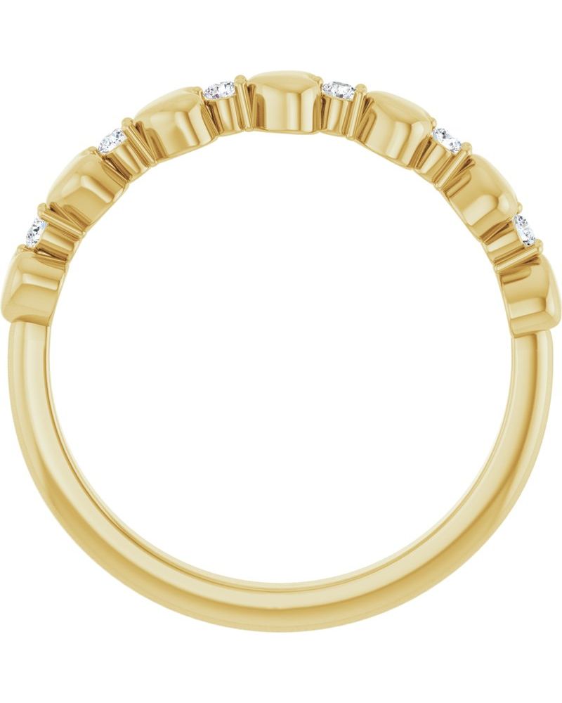 Anel Coração Cravejado Empilhável em Ouro 14k com Diamantes Naturais