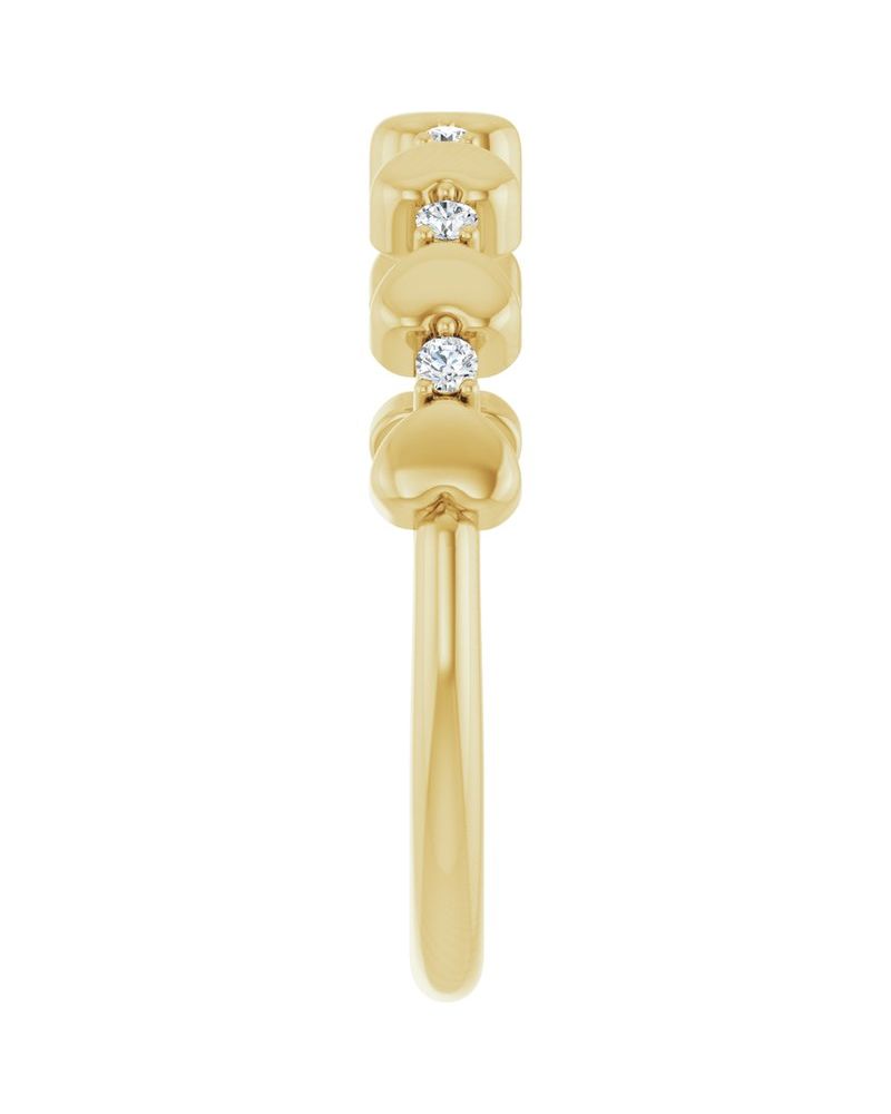 Anel Coração Cravejado Empilhável em Ouro 14k com Diamantes Naturais