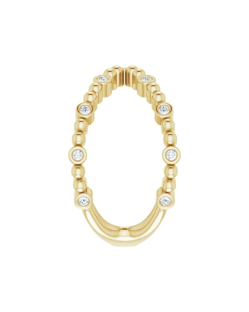 Anel Bolinhas Vazado em Ouro 14k com Diamantes Naturais
