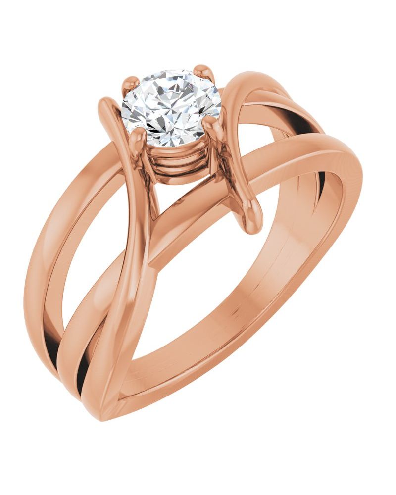 Anel Bypass em Ouro 14k com Diamantes de Laboratório – Modelo 3