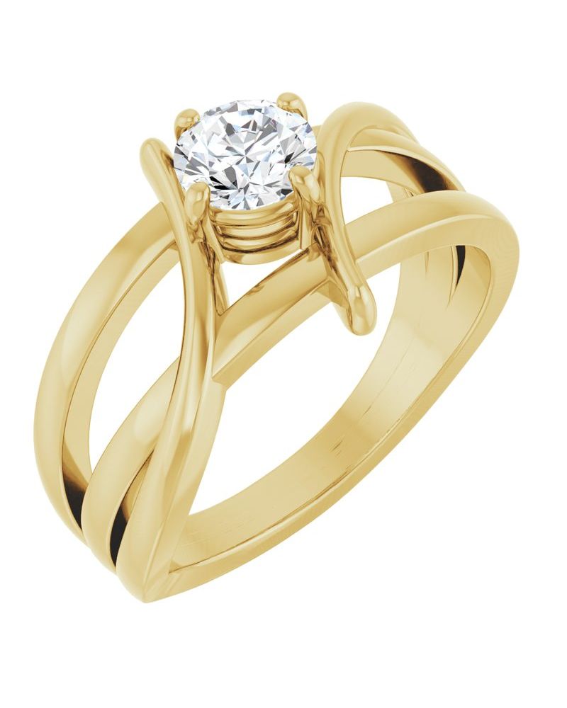 Anel Bypass em Ouro 14k com Diamantes Naturais – Modelo 8