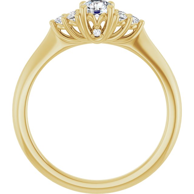 Laterais Cravejadas Modelo 2 – Ouro Amarelo 14k – vista frontal