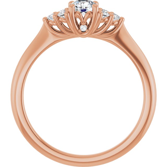 Laterais Cravejadas Modelo 2 – Ouro Rosé 14k – vista frontal