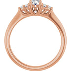 Laterais Cravejadas Modelo 2 – Ouro Rosé 14k – vista frontal