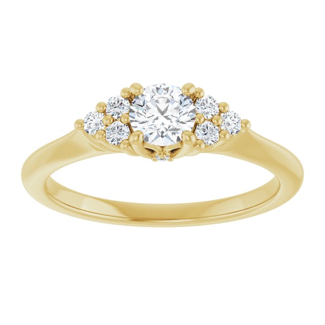 Laterais Cravejadas Modelo 2 – Ouro Amarelo 14k – vista de cima