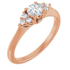 Anel de Noivado Laterais Cravejadas Modelo 2 – Rosé 14k