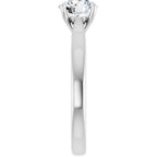 Solitário Catedral – Branco 14k – perfil