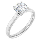 Anel Solitário de Noivado Catedral em Ouro 14k com Diamante Natural – Branco 14k