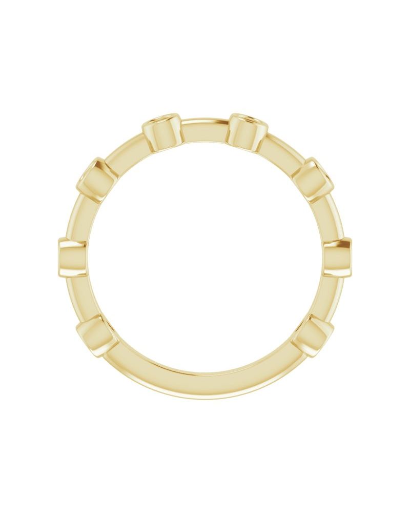 Anel Barra com Cravação Bezel em Ouro 14k com Diamantes Naturais