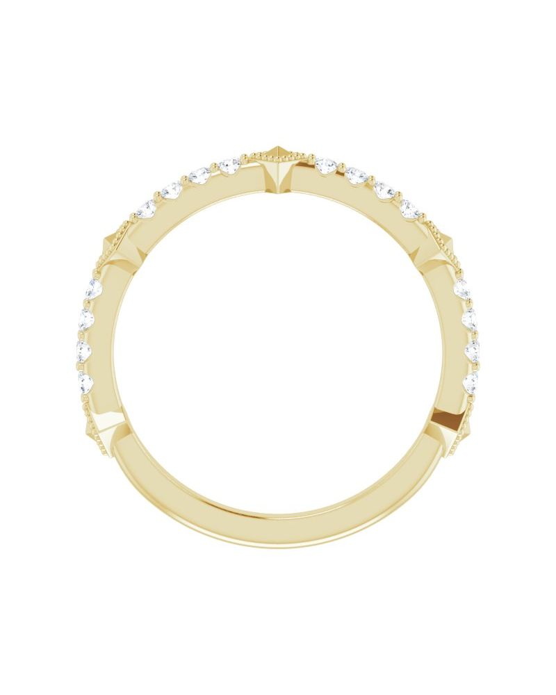Anel Cravejado Empilhável em Ouro 14k com Diamantes Naturais – Modelo 22