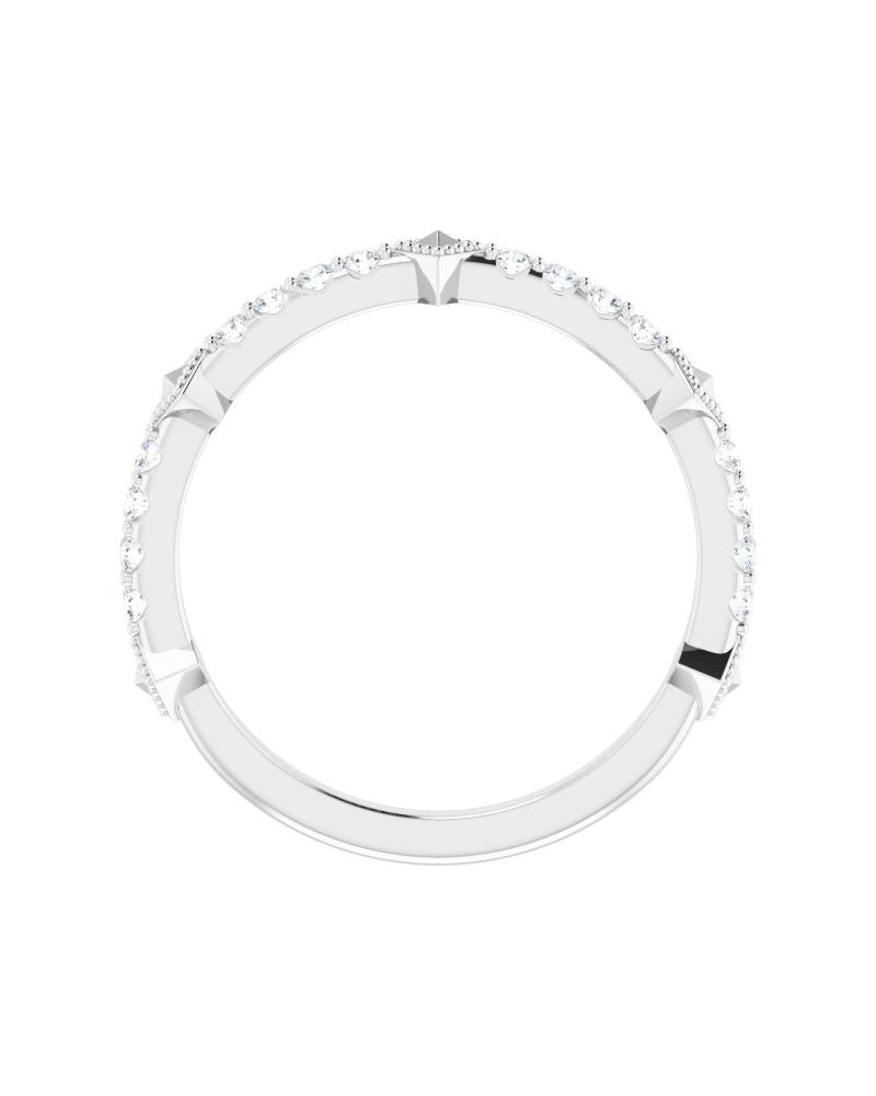 Anel Cravejado Empilhável em Ouro 14k com Diamantes Naturais – Modelo 22