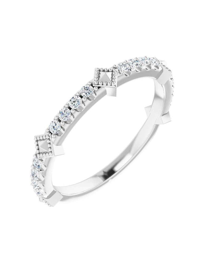 Anel Cravejado Empilhável em Ouro 14k com Diamantes Naturais – Modelo 22
