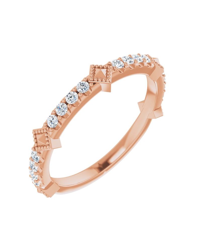 Anel Cravejado Empilhável em Ouro 14k com Diamantes Naturais – Modelo 22