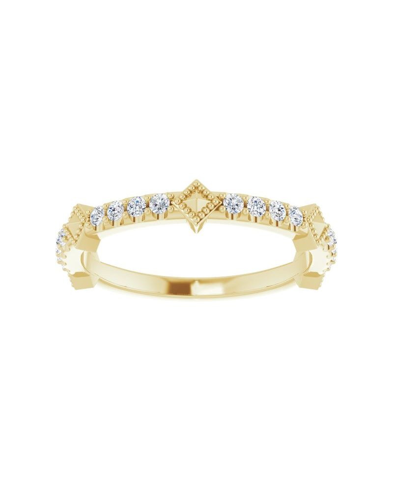 Anel Cravejado Empilhável em Ouro 14k com Diamantes Naturais – Modelo 22
