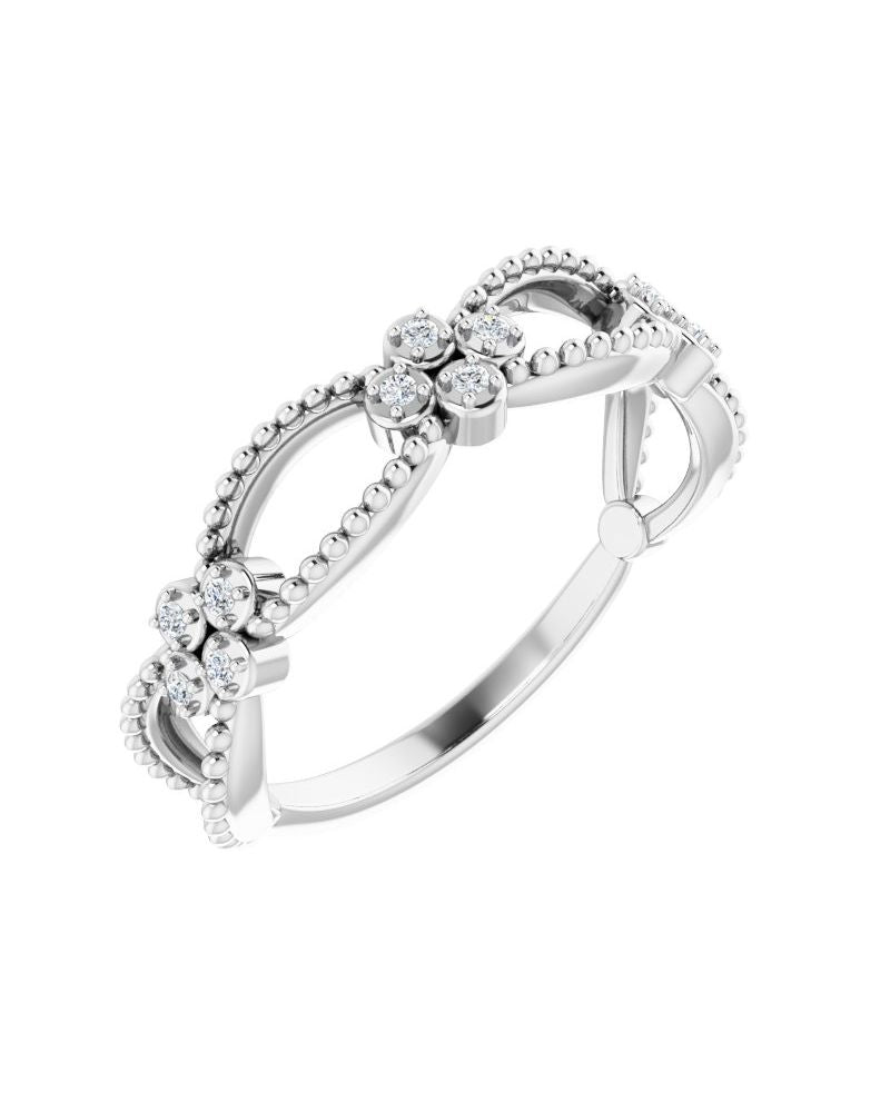 Anel Bolinha Empilhável em Ouro 14k com Diamantes Naturais – Modelo 3