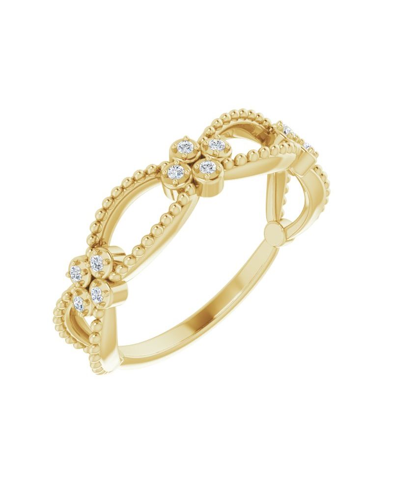 Anel Bolinha Empilhável em Ouro 14k com Diamantes Naturais – Modelo 3
