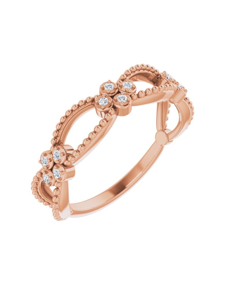 Anel Bolinha Empilhável em Ouro 14k com Diamantes Naturais – Modelo 3