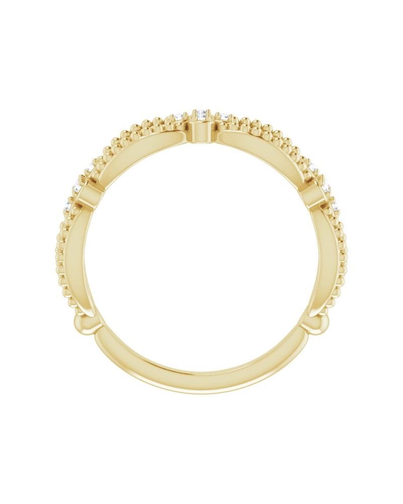 Anel Bolinha Empilhável em Ouro 14k com Diamantes Naturais – Modelo 3