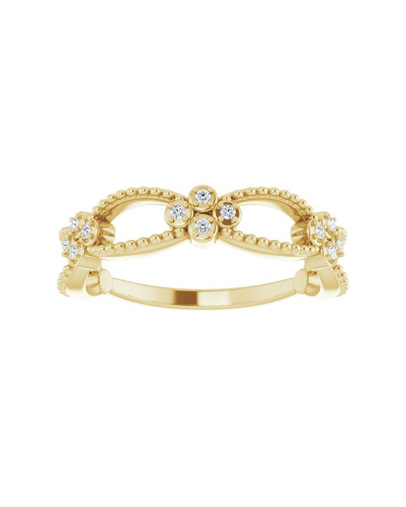 Anel Bolinha Empilhável em Ouro 14k com Diamantes Naturais – Modelo 3
