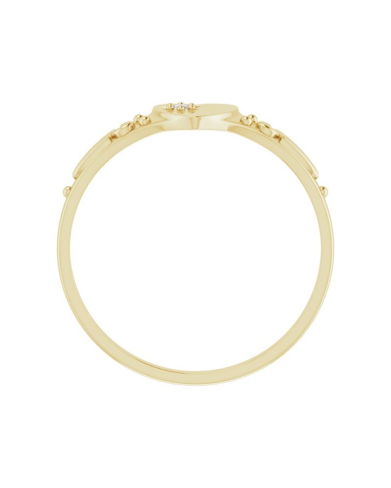 Anel Coração Infantil em Ouro 14k com Diamantes Naturais – Modelo 2