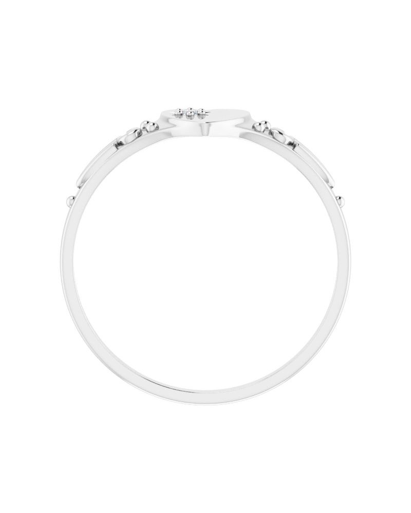 Anel Coração Infantil em Ouro 14k com Diamantes Naturais – Modelo 2