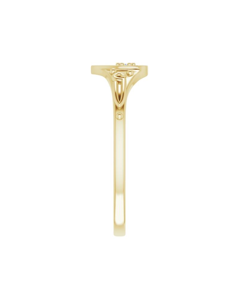 Anel Coração Infantil em Ouro 14k com Diamantes Naturais – Modelo 2