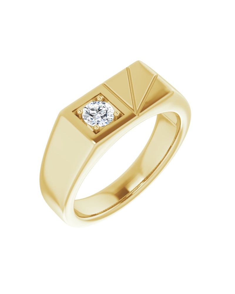 Anel Solitário em Ouro 14k com Diamantes de Laboratório – Modelo 2
