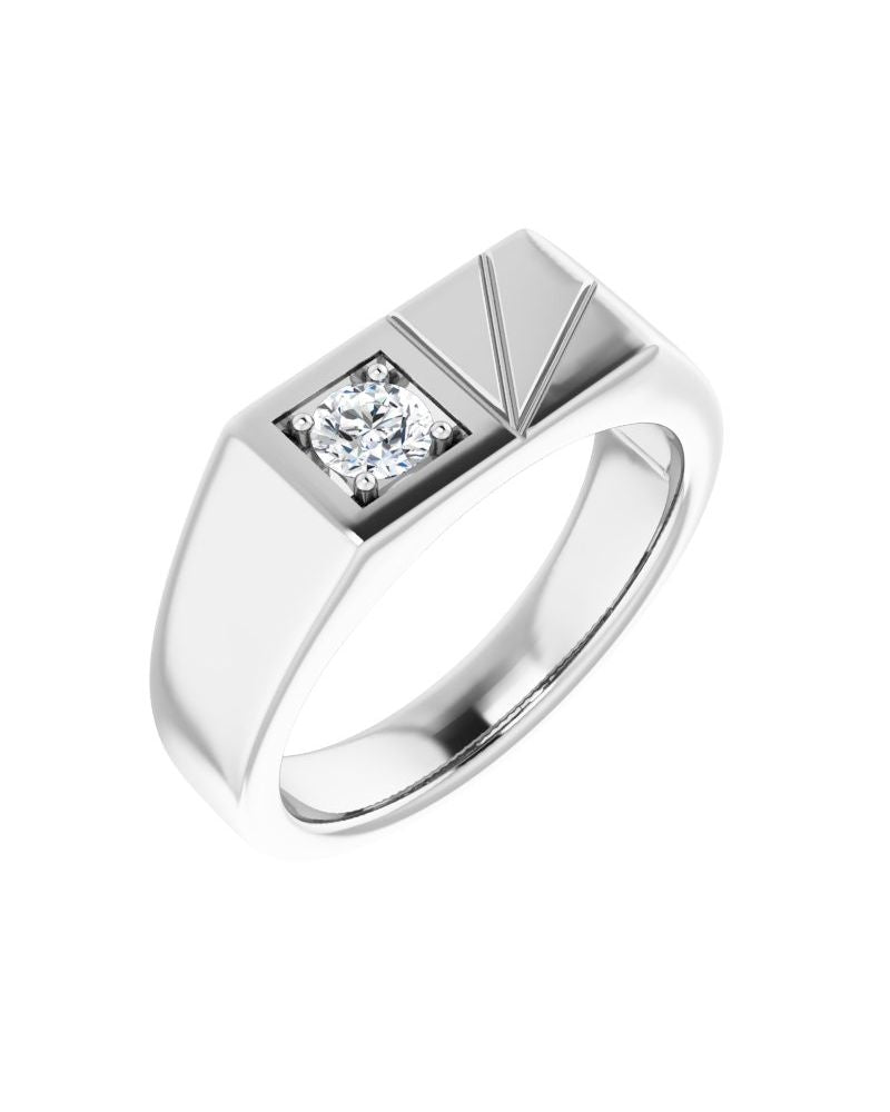 Anel Solitário em Ouro 14k com Diamantes de Laboratório – Modelo 2