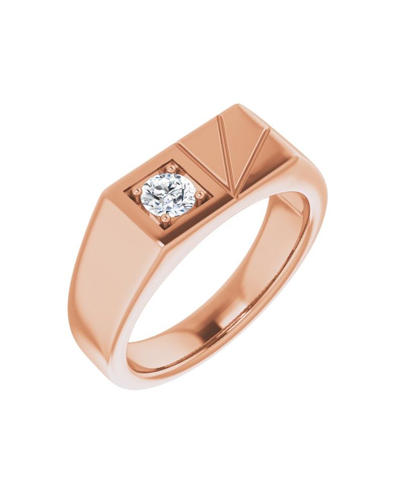Anel Solitário em Ouro 14k com Diamantes de Laboratório – Modelo 2