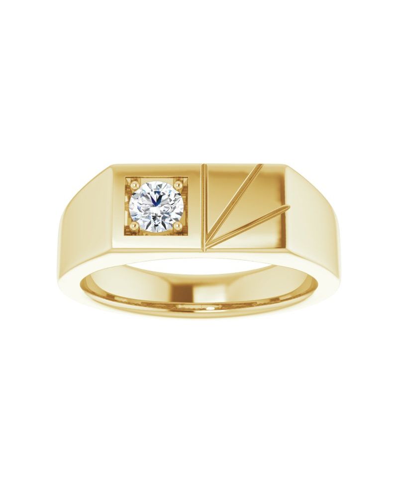 Anel Solitário em Ouro 14k com Diamantes de Laboratório – Modelo 2