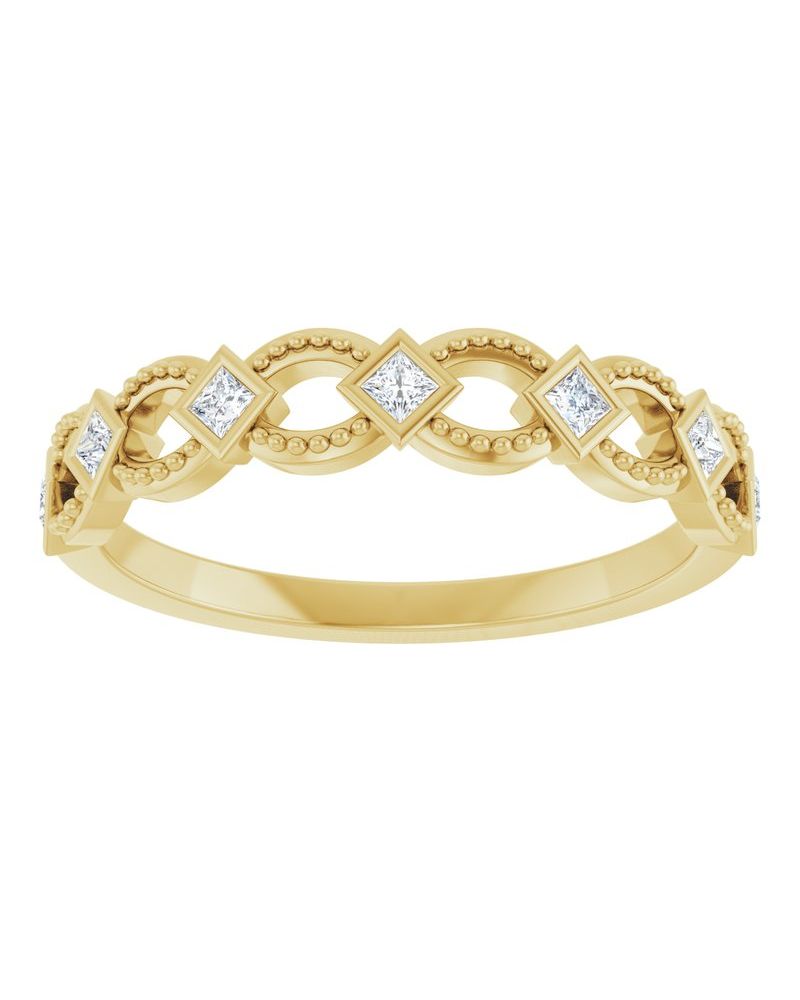 Anel com Cravação Bezel Empilhável em Ouro 14k com Diamantes Naturais – Modelo 3
