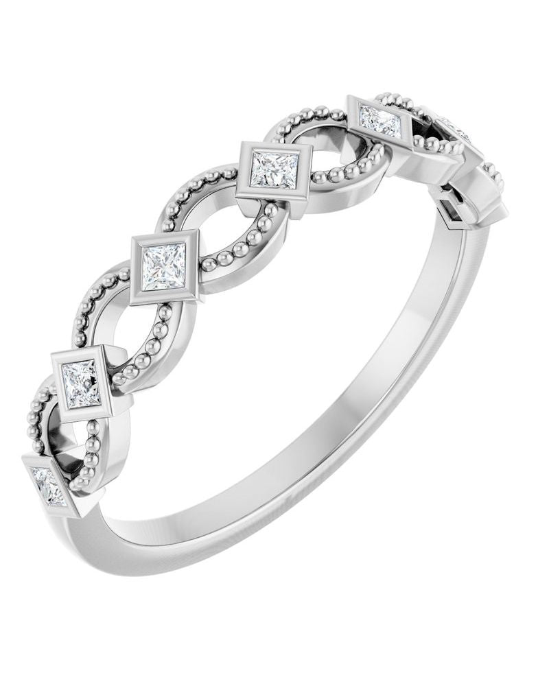 Anel com Cravação Bezel Empilhável em Ouro 14k com Diamantes Naturais – Modelo 3