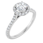 Anel de Noivado Halo Modelo 2 – Branco 14k