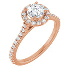 Anel de Noivado Halo Modelo 2 – Rosé 14k