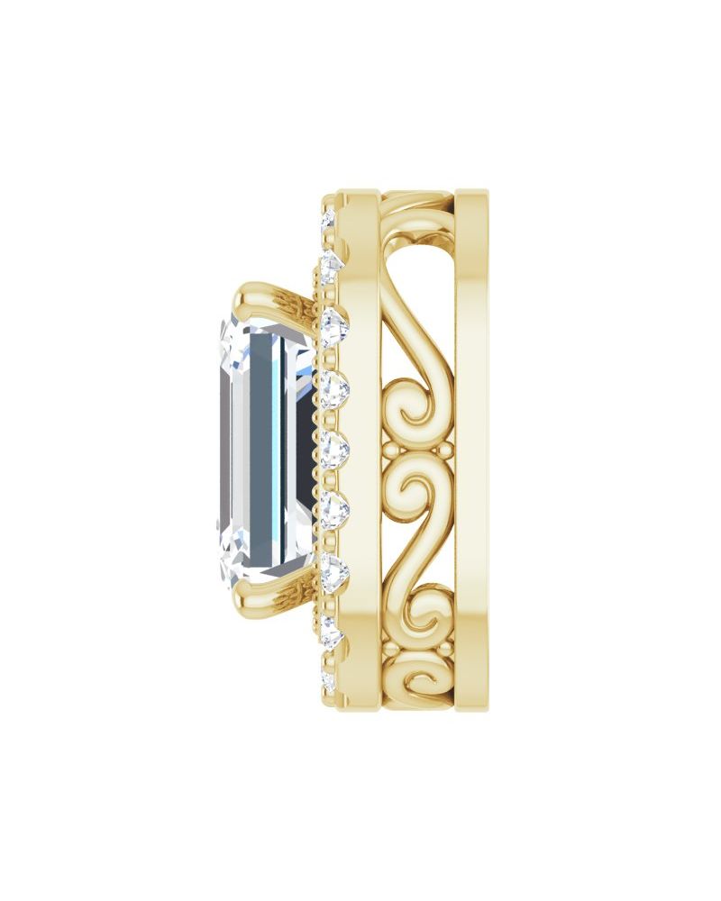Pingente Halo em Ouro 14k com Diamantes de Laboratório – Modelo 6