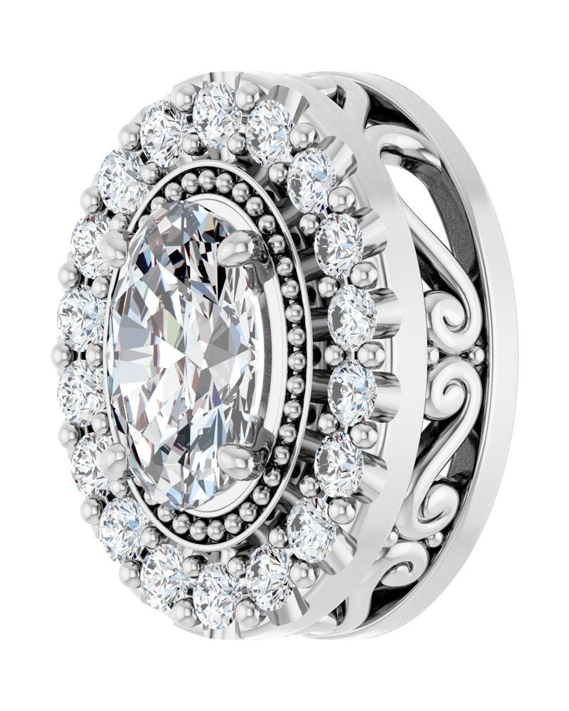 Pingente Halo em Ouro 14k com Diamantes de Laboratório – Modelo 6