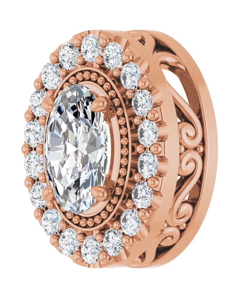 Pingente Halo em Ouro 14k com Diamantes de Laboratório – Modelo 6
