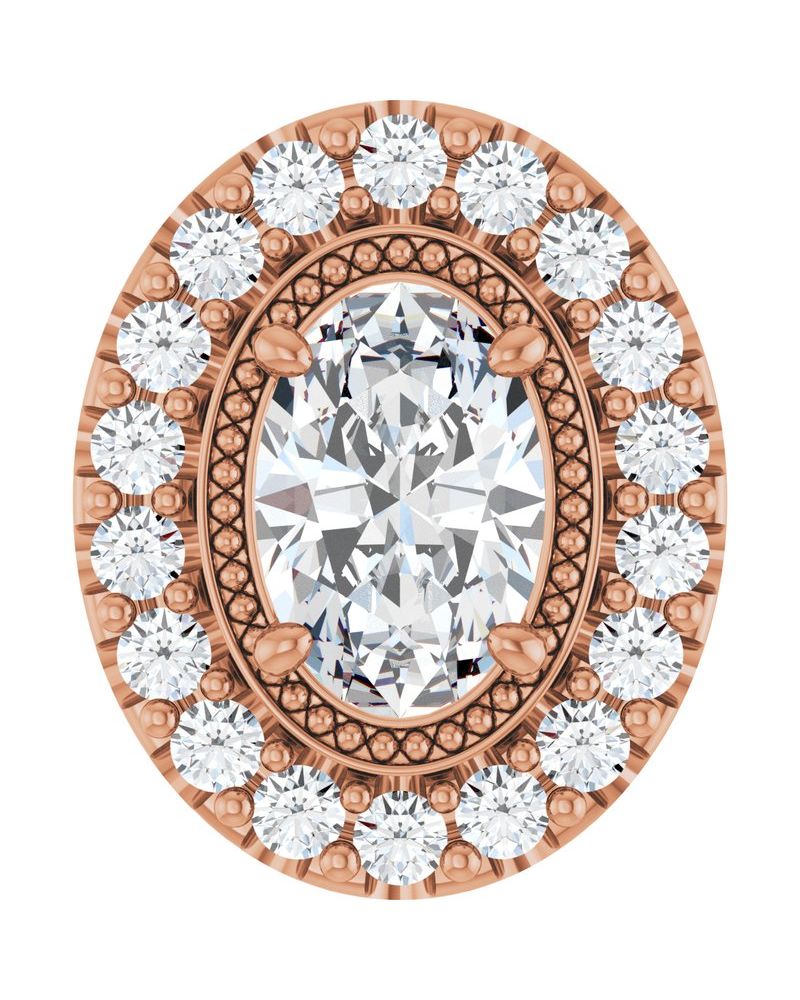 Pingente Halo em Ouro 14k com Diamantes de Laboratório – Modelo 6