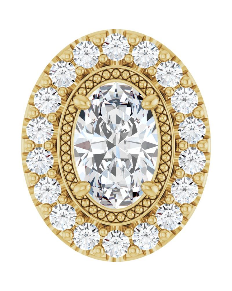 Pingente Halo em Ouro 14k com Diamantes de Laboratório – Modelo 6