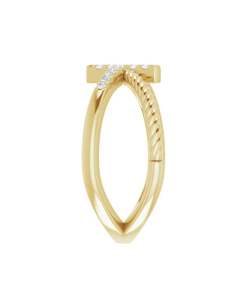 Anel Cruz Torcido Cravejado em Ouro 14k com Diamantes Naturais
